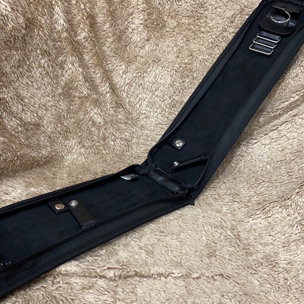 Black Men’s Leather Belt Organizer Wallet - Minimal Slim Fold